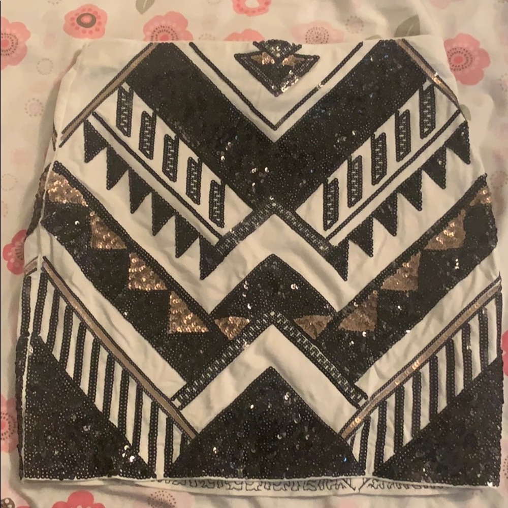 black and white skirt